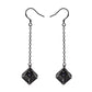 Dragon's eye D100 earrings-Gunmetal w/Purple gems