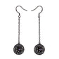 Dragon's eye D12 earrings-Gunmetal w/Purple gems
