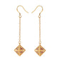 Dragon's eye D8 earrings-Gold w/Red gems