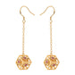 Dragon's eye D6 earrings-Gold w/Red gems