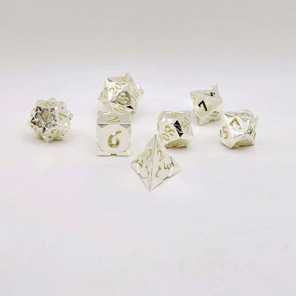 HYMGHO Morning Star Dice hollow out numbers Shiny Silver