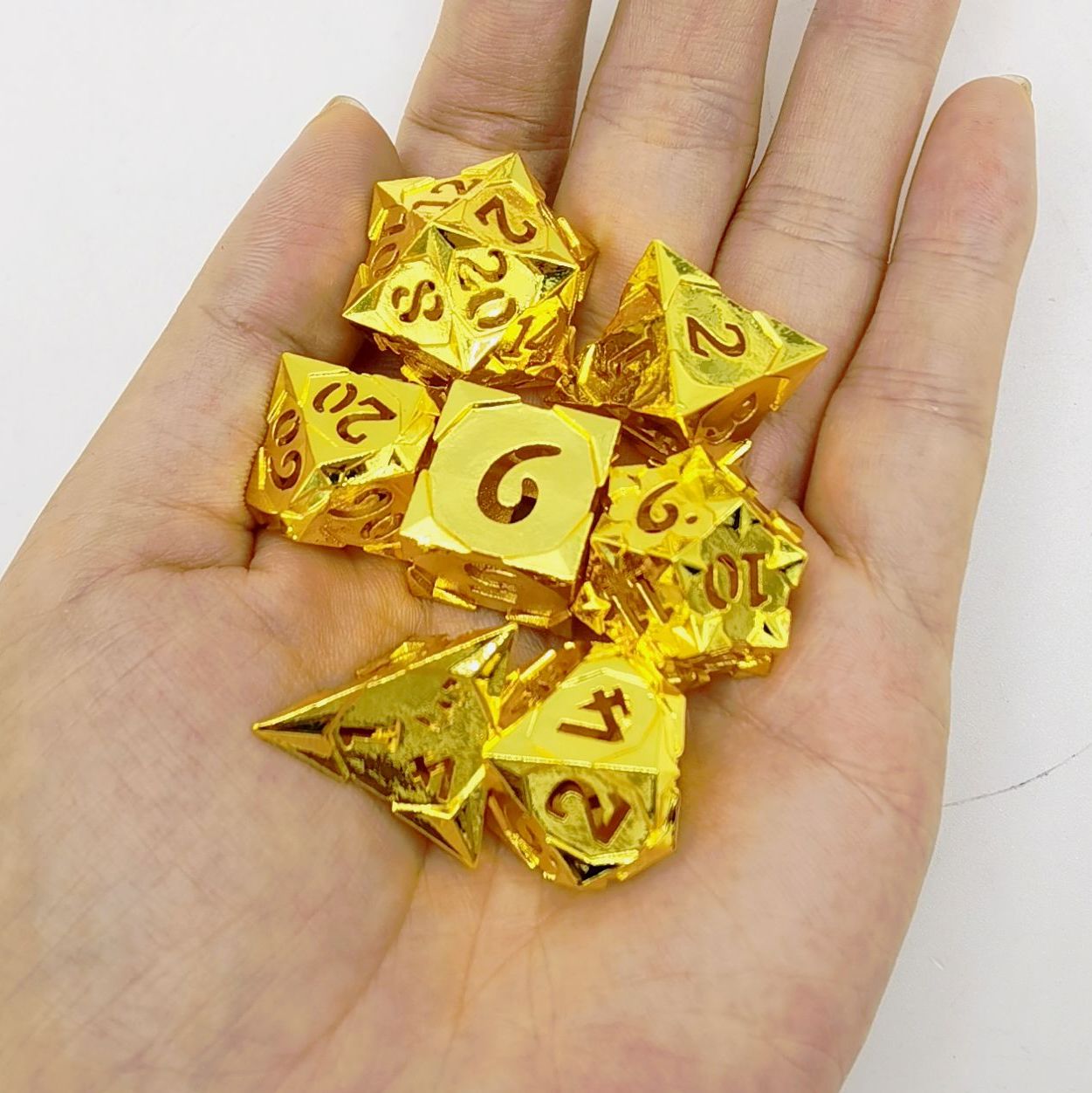 HYMGHO Morning Star Dice hollow out numbers shiny gold