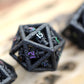 Skull's Grin Hollow Metal Dice Set-Black with Chromatic