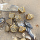 Ancient Gold Bone Collector Solid Metal Dice Set