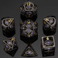 Black with Purple Gems Dragon's Eye Hollow Metal Dice set