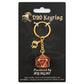 D20 keychain with HYMGHO dragon charm-Draconis Gold With Red
