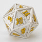 Pearl White with gold number dragon metal dice set - HYMGHO Dice 