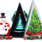 Metal Christmas Tree 7 Dice Set-Forest Cyan