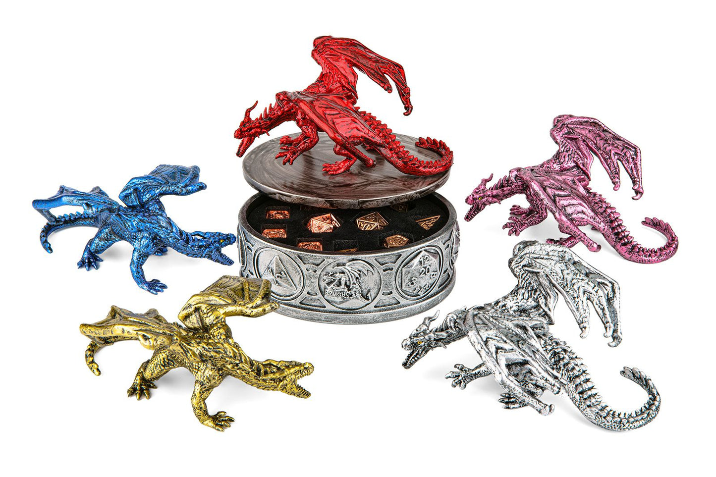 Dragon Guardian Dice Box/Chest Metallic Red