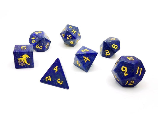 Natural Lapis Lazuli gemstone dice set for RPG collections