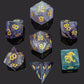 Purple Fluorite Gemstone Dice Set 7 pieces die for RPG