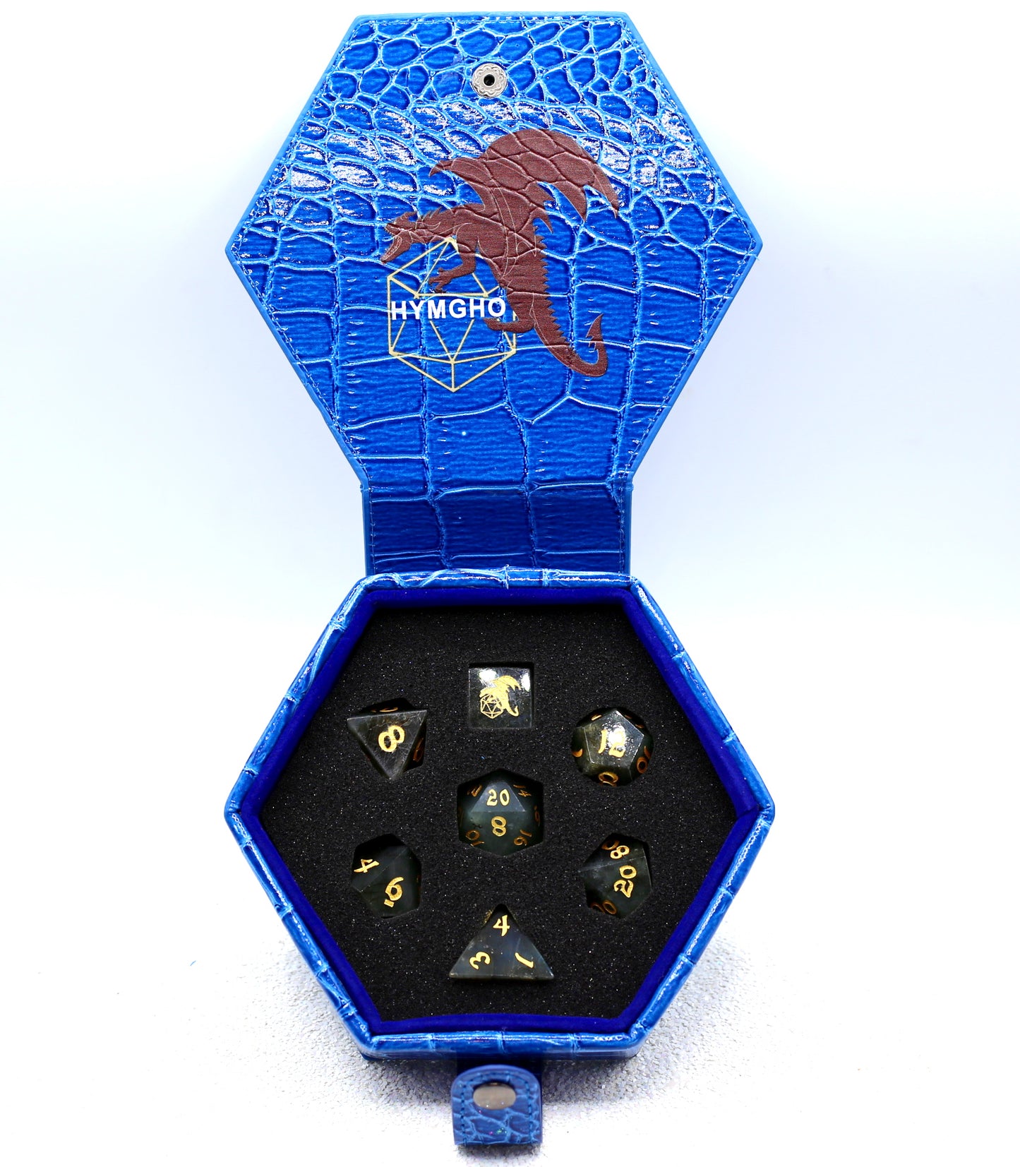 Leather Hexagonal Dice Box With Fine Arts-Fairy Dragon