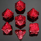 Druid Metal Polyhedral Dice Set 7 die-Red