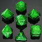 Druid Metal Polyhedral Dice Set 7 die Green