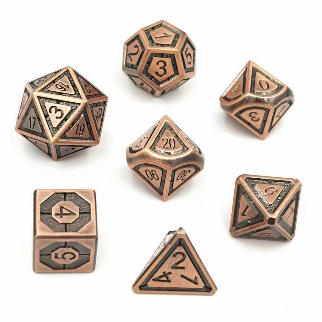 Ancient Bullseye D&D metal dice for RPG tabletop gaming - HYMGHO Dice 
