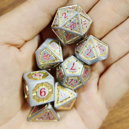 Leyline Iron with gold metal dnd dice set