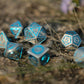 Leyline Steel Blue 7-Die DND Polyhedral Dice Set for RPG gaming