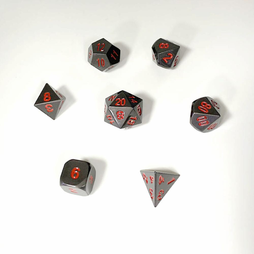 7PCS/set Polyhedral D&D Dice Set black nickel colors - HYMGHO Dice 