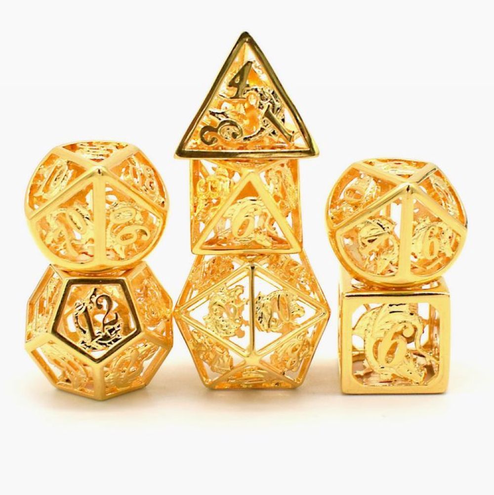 Handcrafted Luxury 18K gold dragon dice hollow out for high-end private customers - HYMGHO Dice 