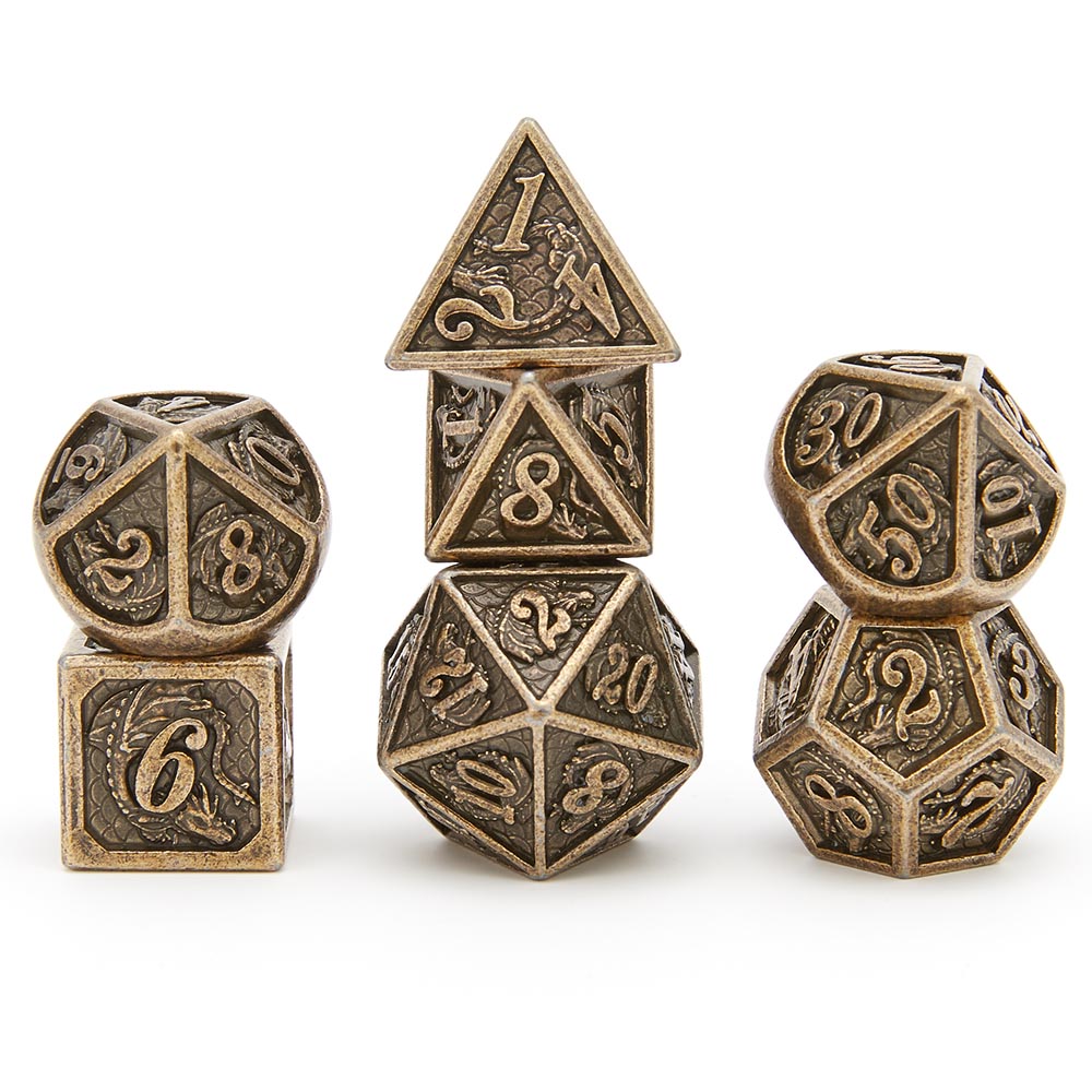 Dungeons and dragons Antique dirty Bronze Dragon Dice - HYMGHO Dice 