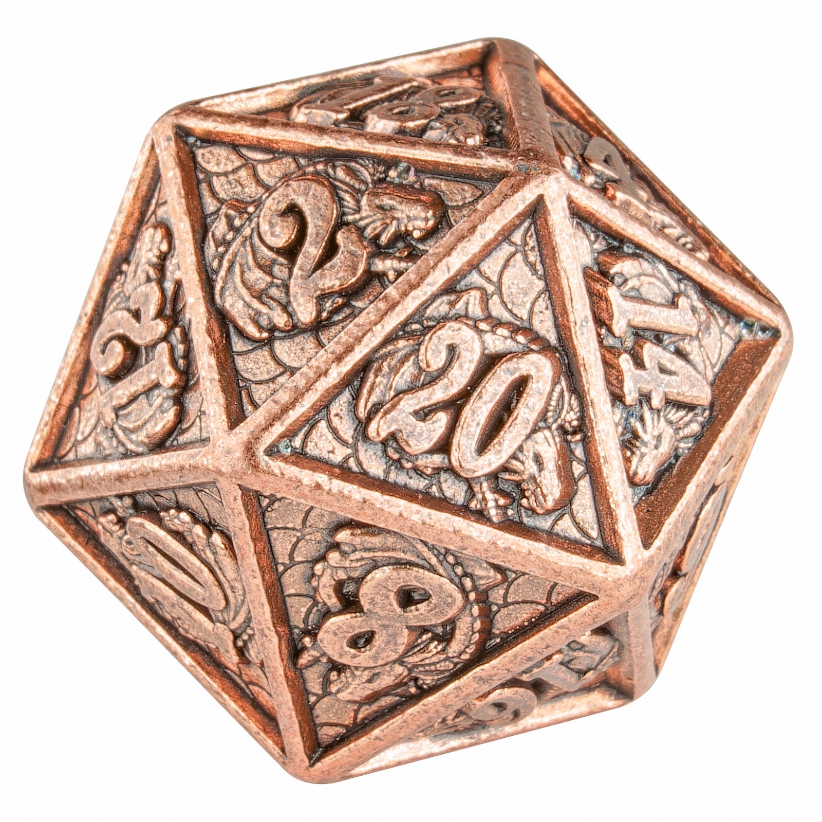 D&D Antique dirty Copper Dragon Dice set for RPG gaming - HYMGHO Dice 