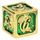 Gold emerald hand painting solid metal dragon dice set for D&D Pathfinder MTG board games - HYMGHO Dice 