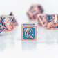 Rose gold Aquamarine hand painting solid metal dragon dice - HYMGHO Dice 