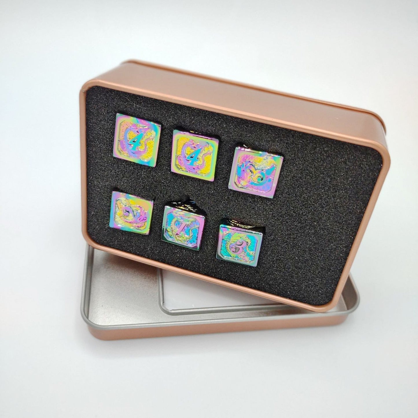 Wargamer Special set of 6 D6s in Rainbow Dragon
