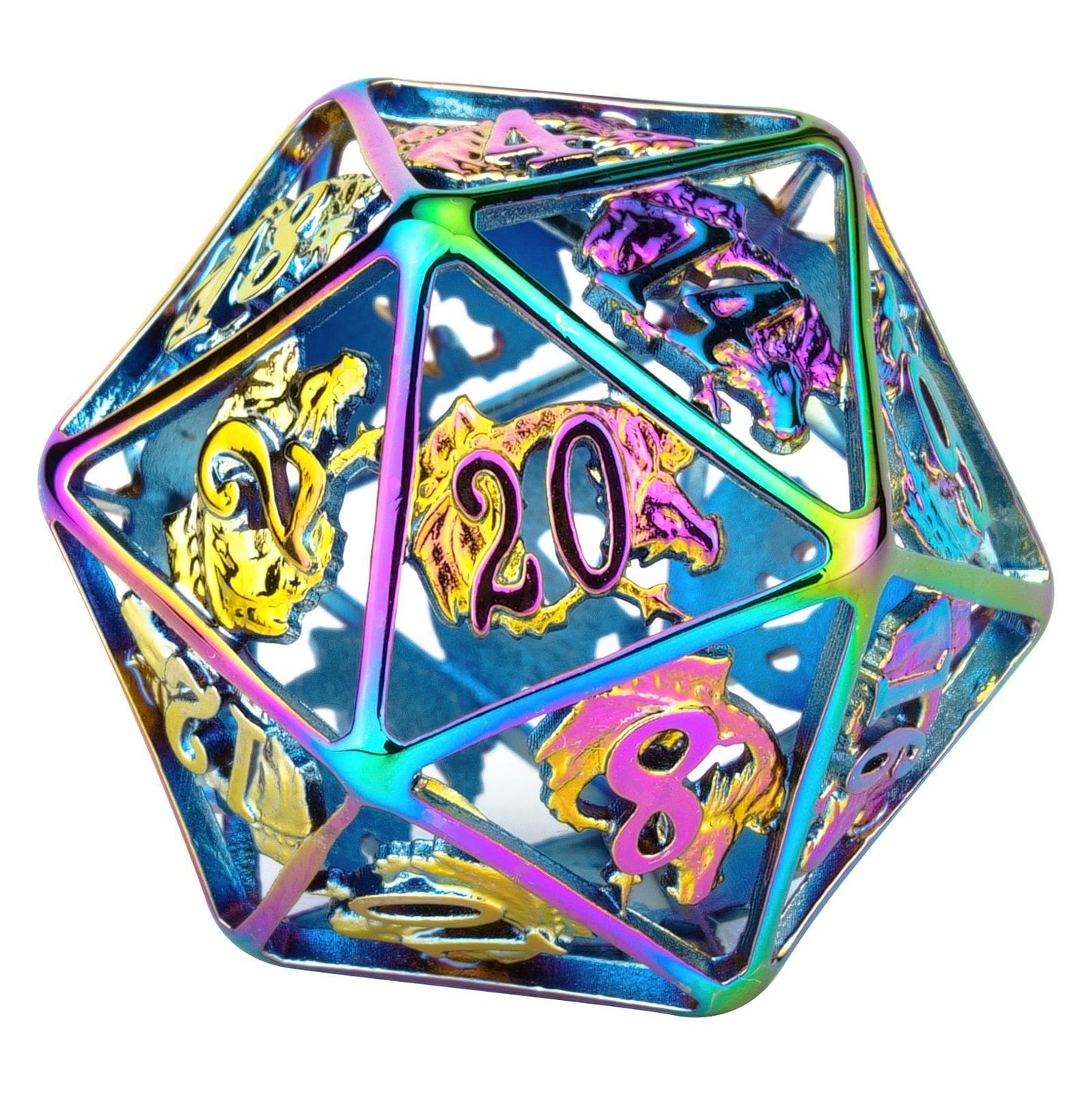 Rainbow hollow dragon dice set for TRPG D&D MTG Pathfinder board games - HYMGHO Dice 