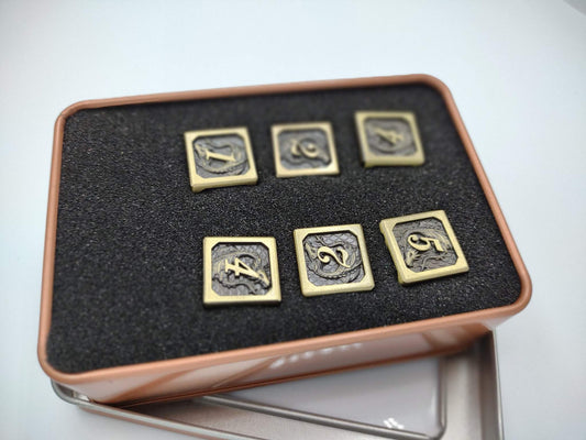 Wargamer Special set of 6 D6s in Brushed bronze Dragon