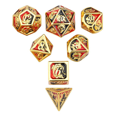 New red black mixed painting with gold frame solid dragon dice - HYMGHO Dice 