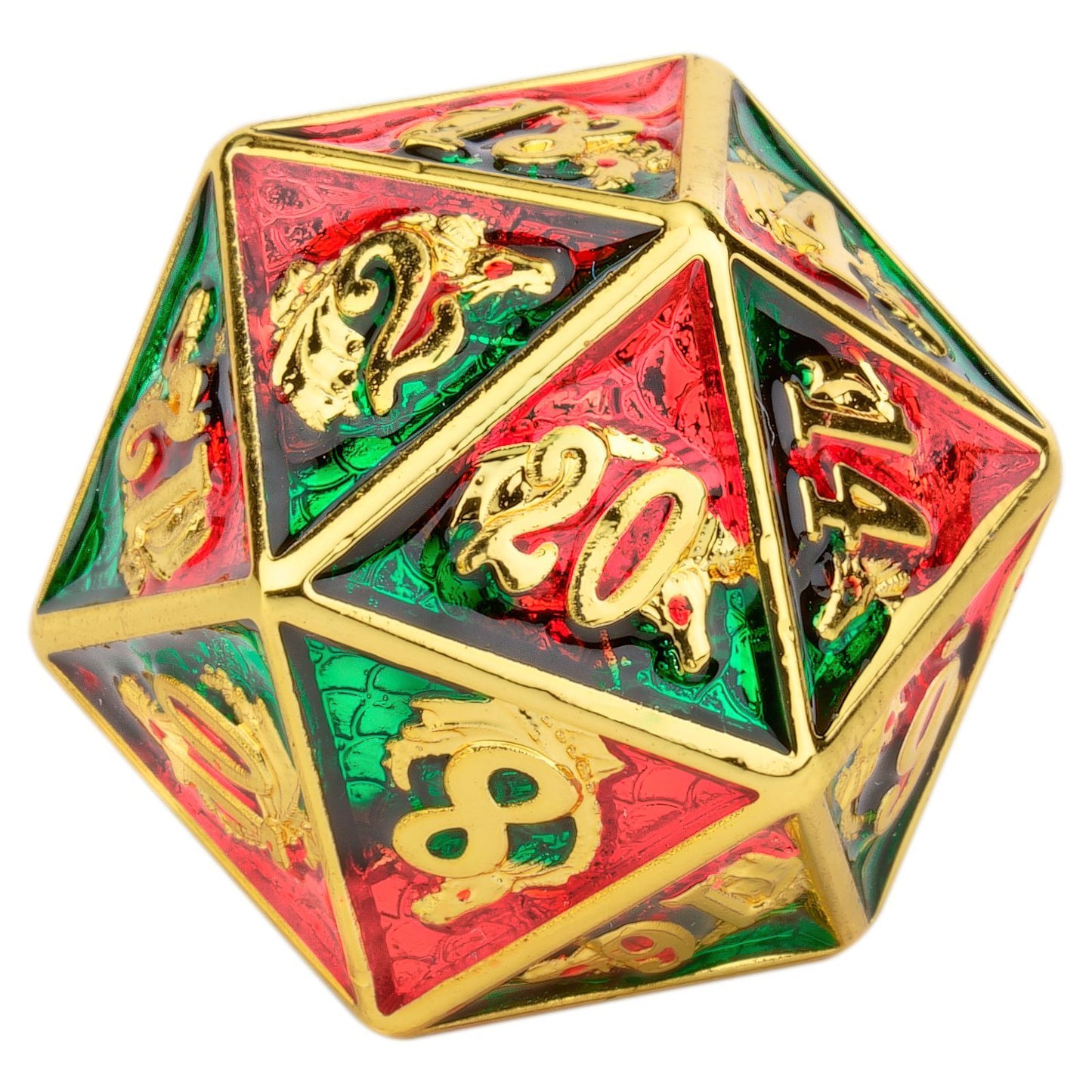 New arrival Gold ruby&emerald painting dragon dice set - HYMGHO Dice 