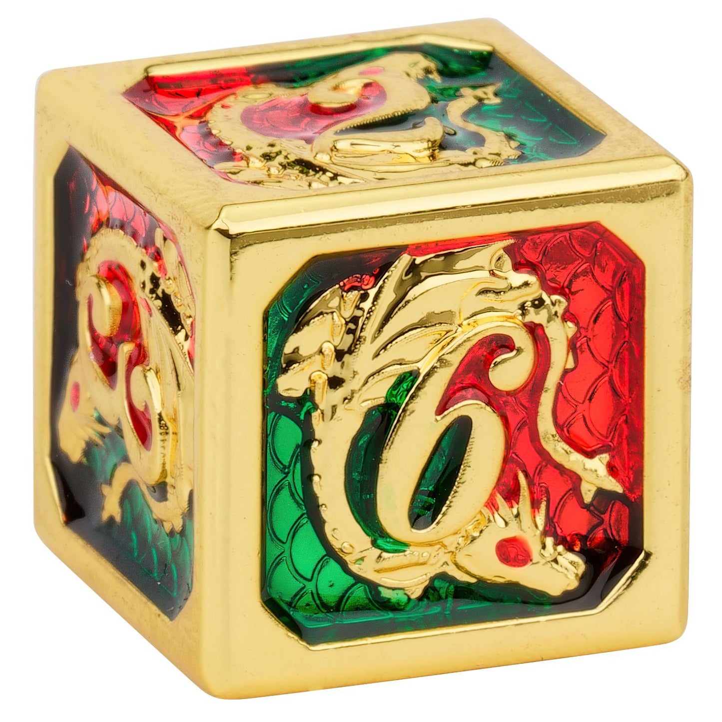 New arrival Gold ruby&emerald painting dragon dice set - HYMGHO Dice 