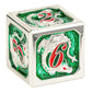 Silver Emerald with red font hand painting dragon metal dice - HYMGHO Dice 