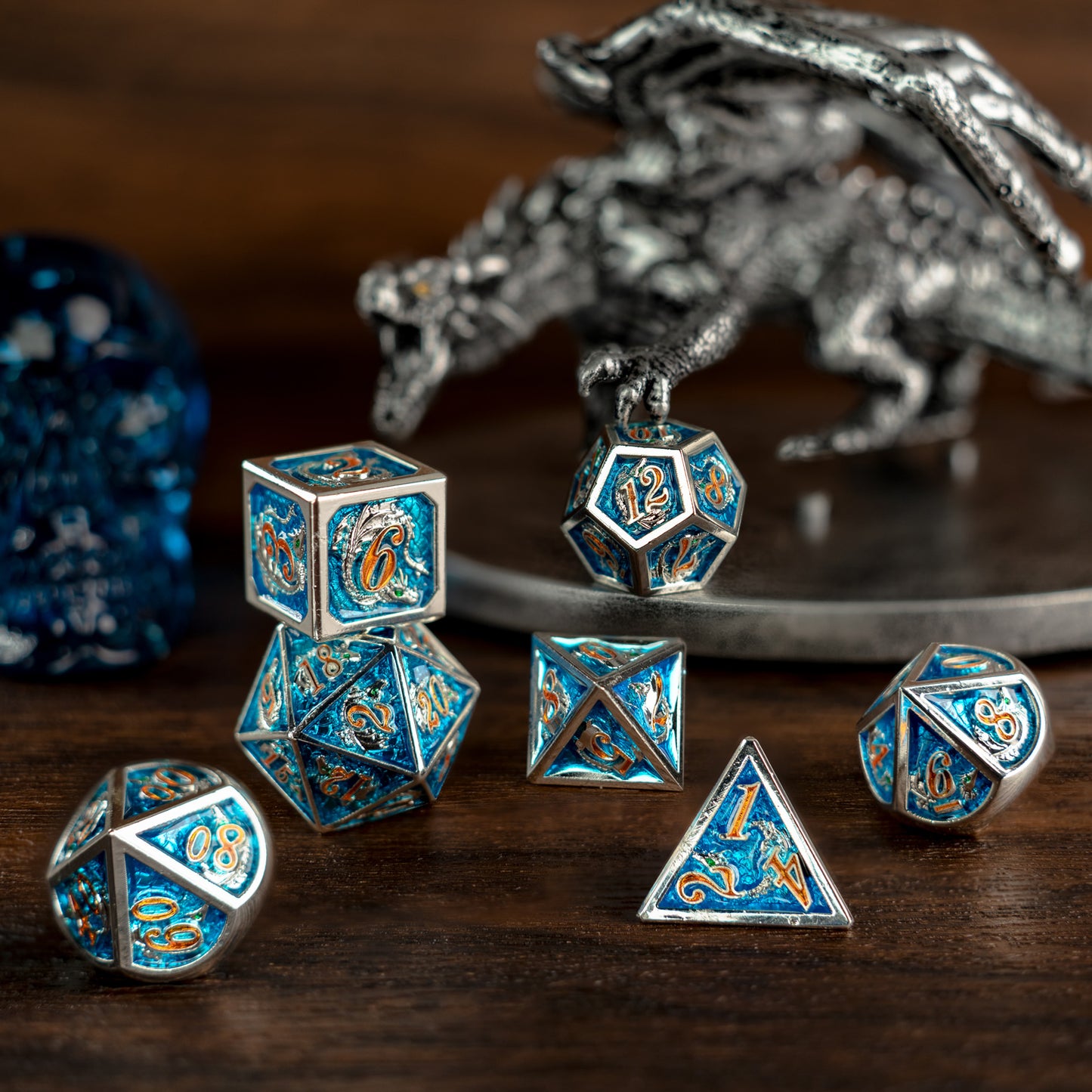 Ice and Fire dragon in the war new version silver dragon dice - HYMGHO Dice 