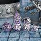 Silver amethyst with black digits hand painting dragon metal dice - HYMGHO Dice 