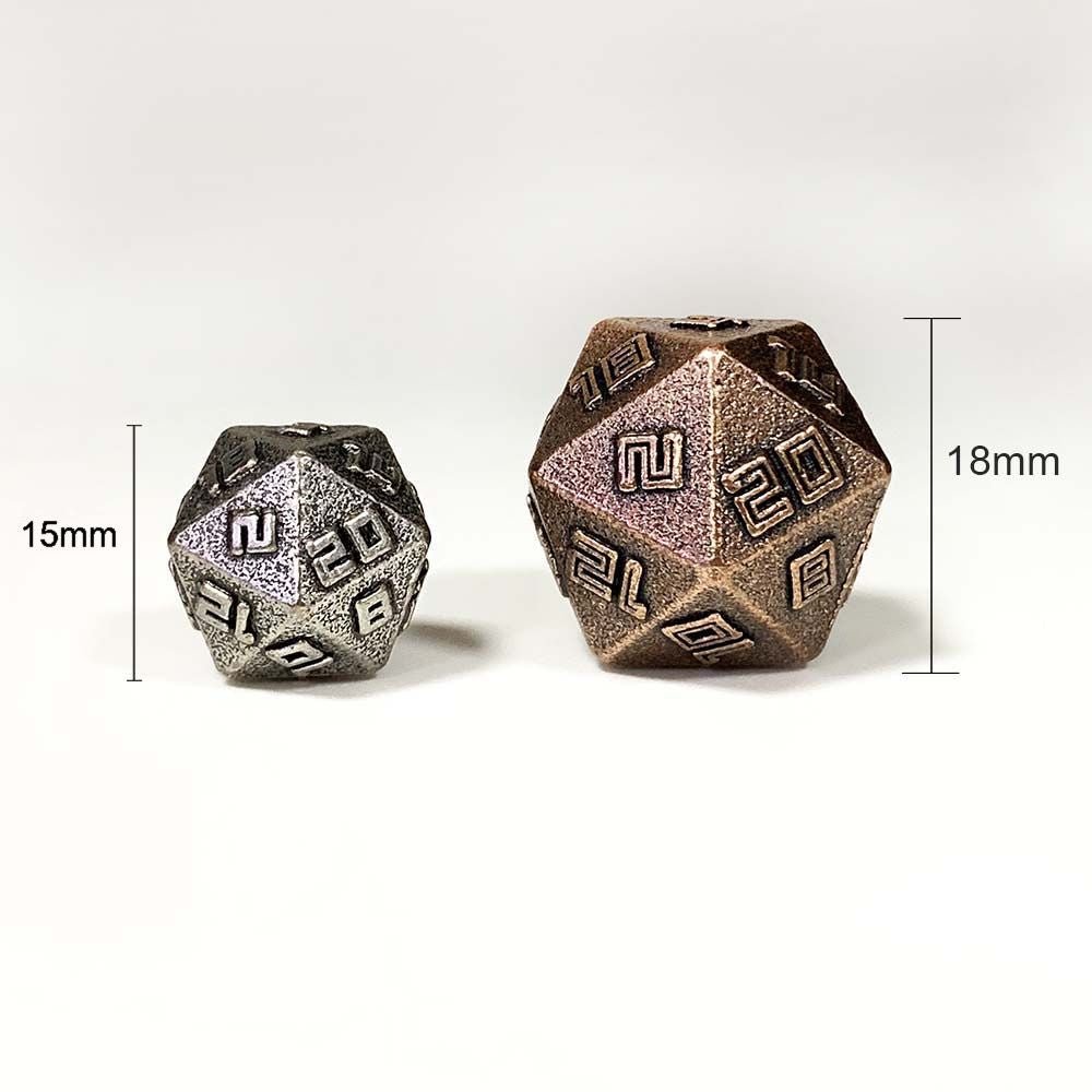 10MM Mini Metal RPG Dice Set- Ancient Silver