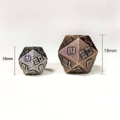 10MM Mini Metal RPG Dice Set- Ancient Silver