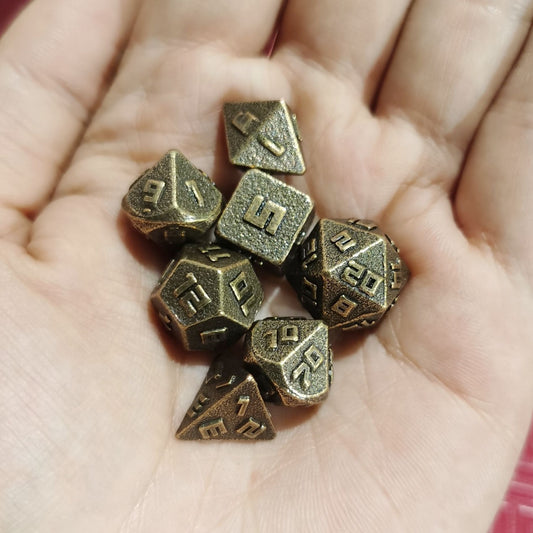 10MM Mini Metal RPG Dice Set-Ancient Bronze