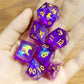 Captured Magic Handmade Sharp Edge Resin Dice-Purple