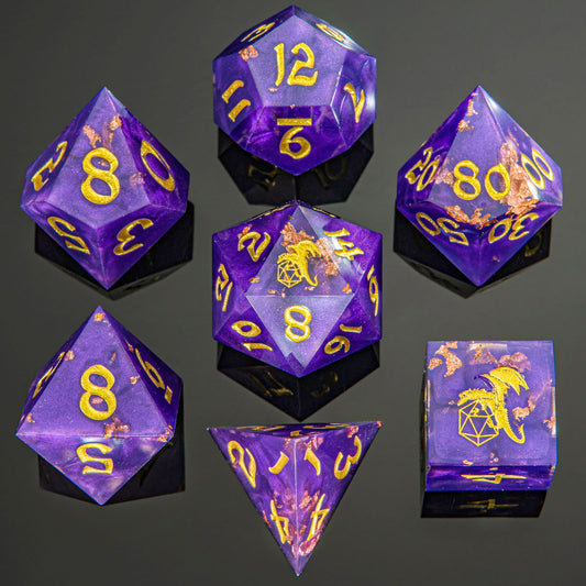 Captured Magic Handmade Sharp Edge Resin Dice-Arcane Dragon