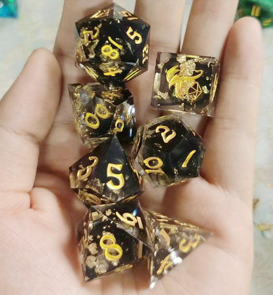 Captured Magic Handmade Sharp Edge Resin Dice-Tainted Treasures