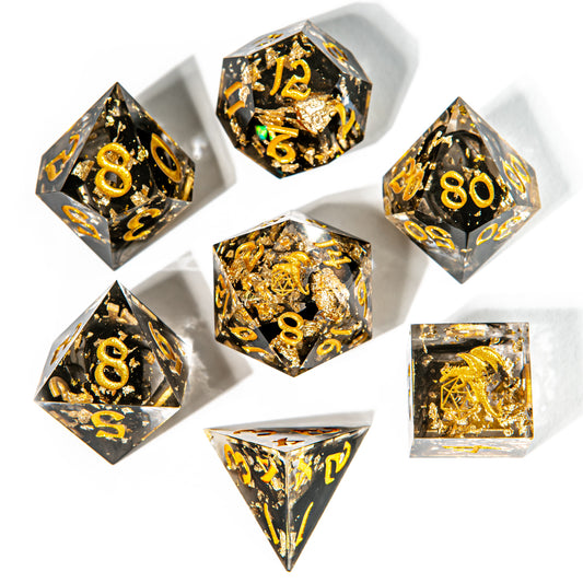 Captured Magic Handmade Sharp Edge Resin Dice-Tainted Treasures