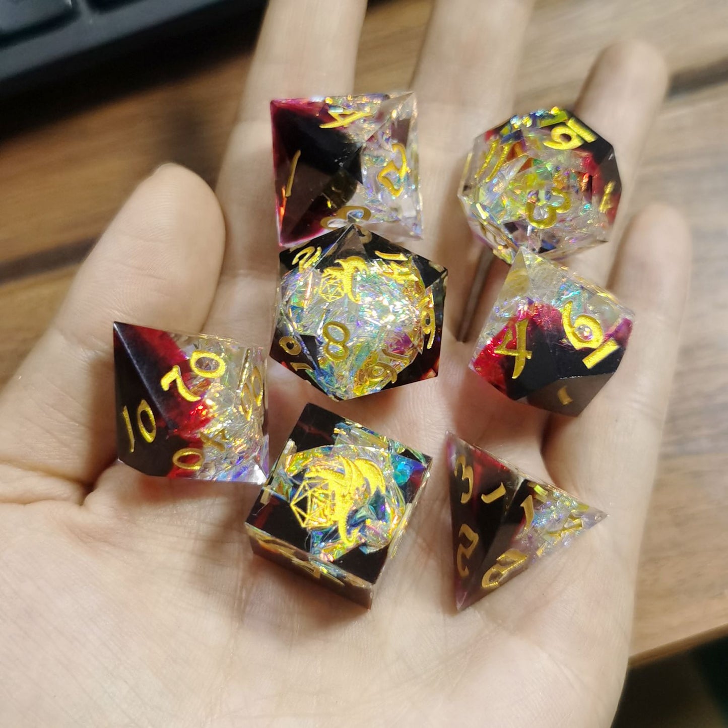 Hymgho Premium Dice Set: Captured Magic Resin - Essence of Spring