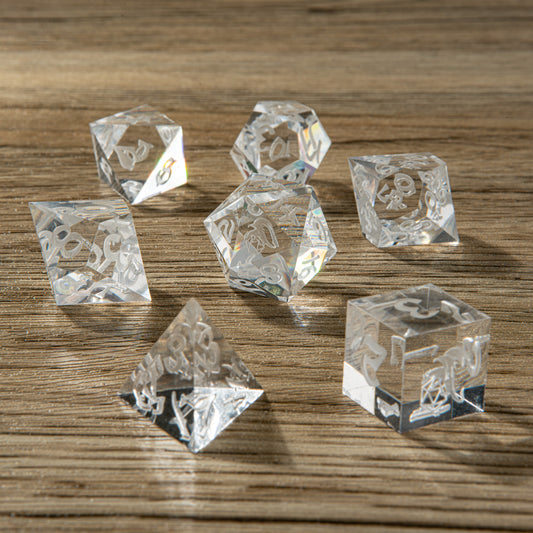 キャプチャーマジック ハンドメイド シャープエッジ 樹脂製ダイス - ホワイトクリスタル