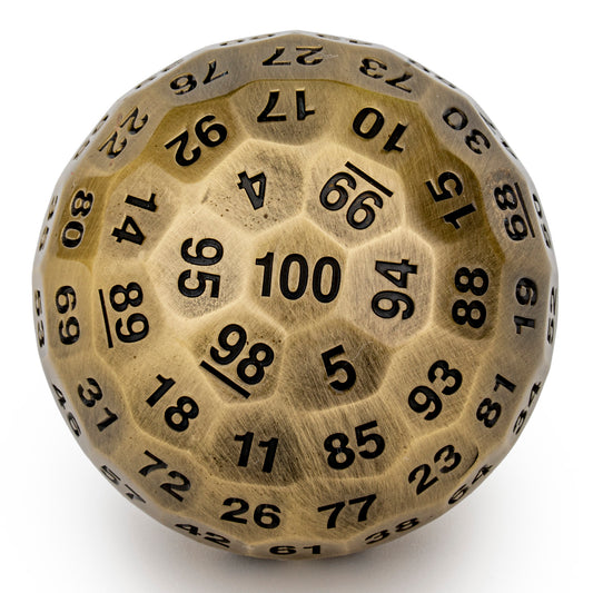 HYMGHO Titans Fist D100 die 100 Sided Dice 50mm antique bronze - HYMGHO Dice 