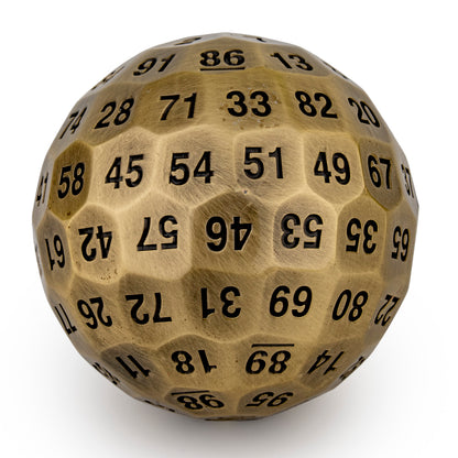 HYMGHO Titans Fist D100 die 100 Sided Dice 50mm antique bronze - HYMGHO Dice 