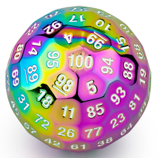 HYMGHO Titans Fist D100 die 100 Sided Dice 50mm rainbow color - HYMGHO Dice 