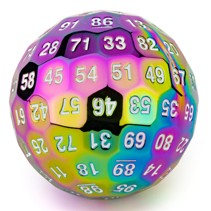 HYMGHO Titans Fist D100 die 100 Sided Dice 50mm rainbow color - HYMGHO Dice 