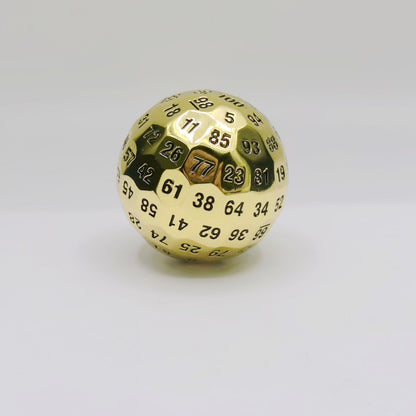 HYMGHO Titans Fist metal Polyhedral Dice 100 Sided D100 die Gold Color - HYMGHO Dice 